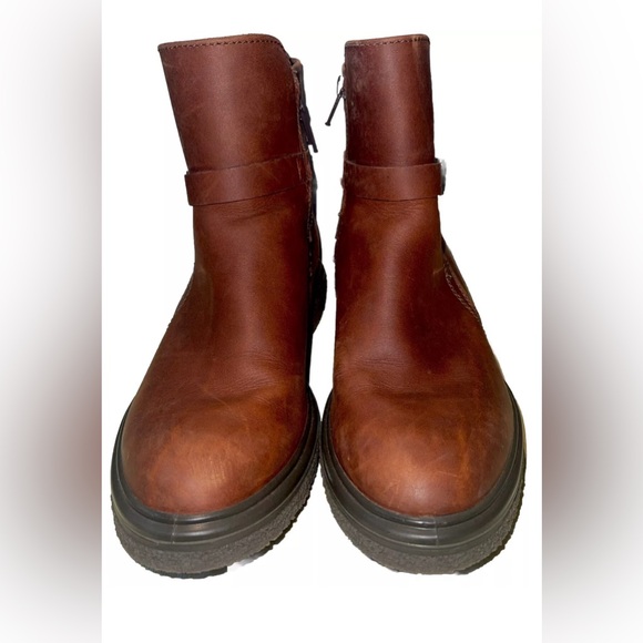 Ecco Women's Crepetray Boot Size GoreTex Waterproof Cognac Leather Bootie 38/7 - Picture 1 of 11
